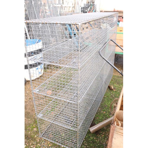 4 - Wire mesh cloak room storage