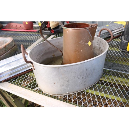 12 - Oval pan & copper jug