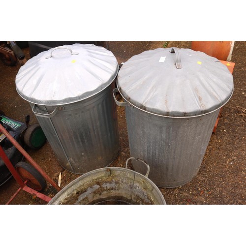 77 - 2 x galvanised dust bins