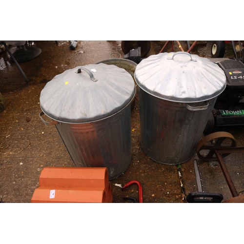 77 - 2 x galvanised dust bins