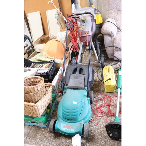 116 - Bosch rotak 32 electric lawnmower - warranted until 12 noon Tuesday following the above sale