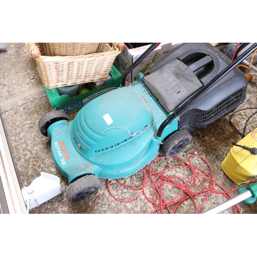 116 - Bosch rotak 32 electric lawnmower - warranted until 12 noon Tuesday following the above sale