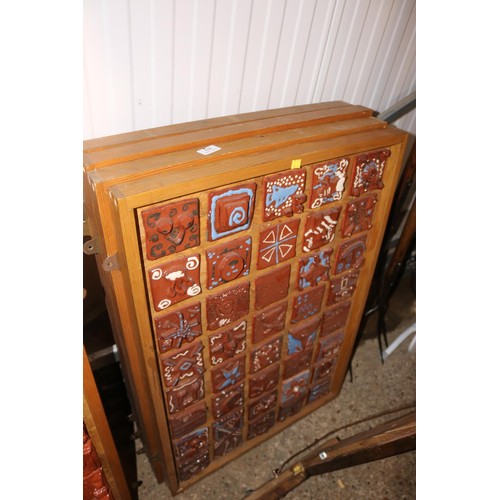 134 - 4 framed tile picture panels