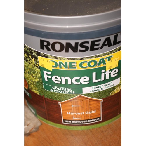 156 - 2x 5ltr tubs of Ronseal fence life harvest gold