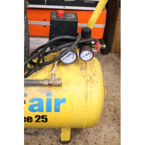 174 - Wolf air compressor & bucket of attachments - to be rewired and installed and tested by a qualified ... 