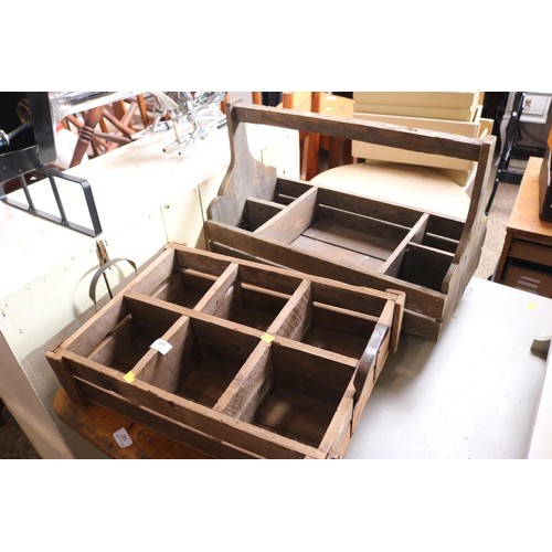 210 - Wooden bottle & wooden tool crate