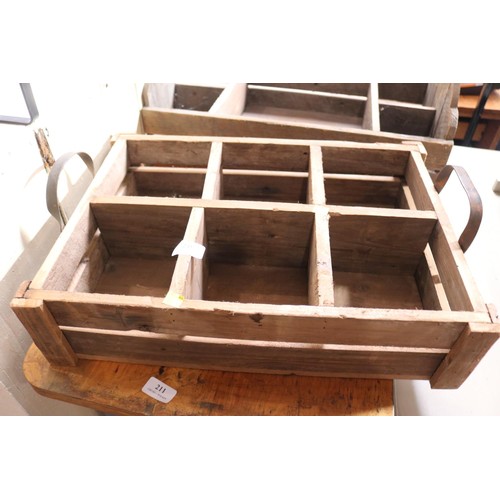 210 - Wooden bottle & wooden tool crate