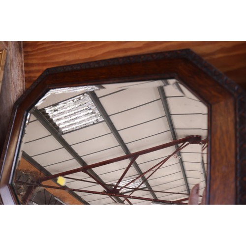 584 - Oak framed wall mirror