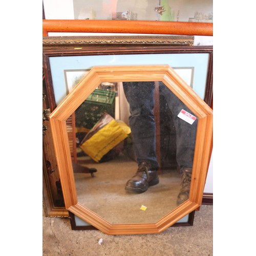 592 - 4 pics & pine mirror