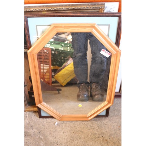592 - 4 pics & pine mirror