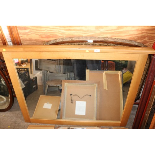 597 - Lg oak mantel mirror