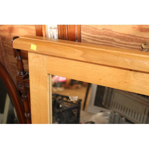 597 - Lg oak mantel mirror