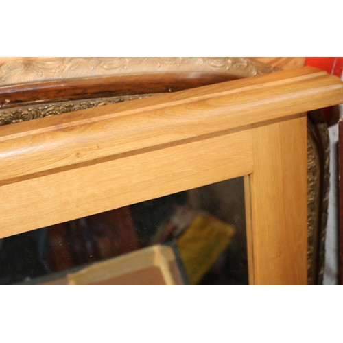597 - Lg oak mantel mirror