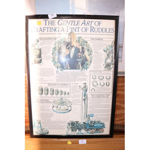598 - Framed print, ruddles boor