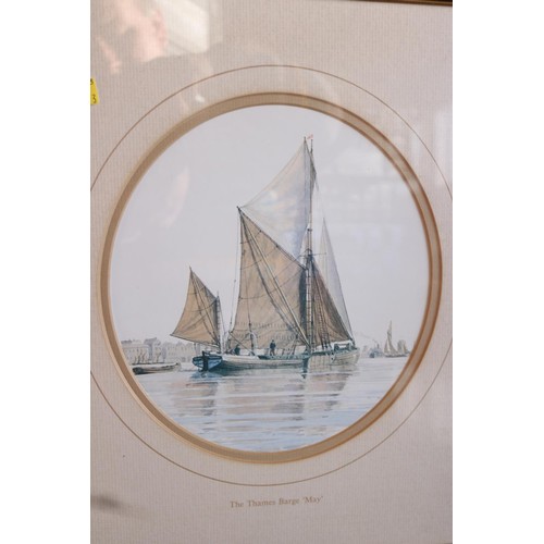 599 - Framed print, Thames barge