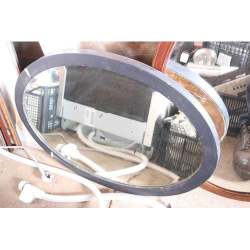 603 - 2 oval bevel edged mirrors