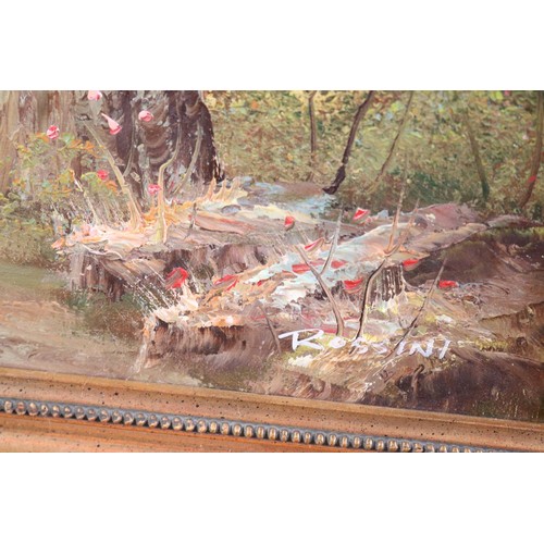 607 - Large oil painting (1.3 x 0.7m) river scene