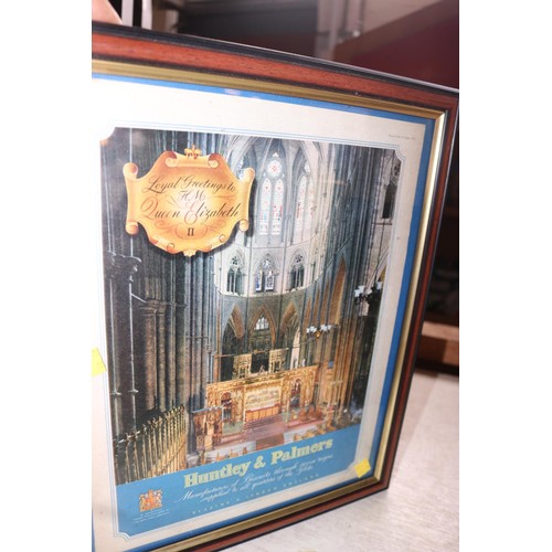613 - 1953 framed adverts for the coronation from Huntly & Palmer biscuits & Capstan Wills cigarette one