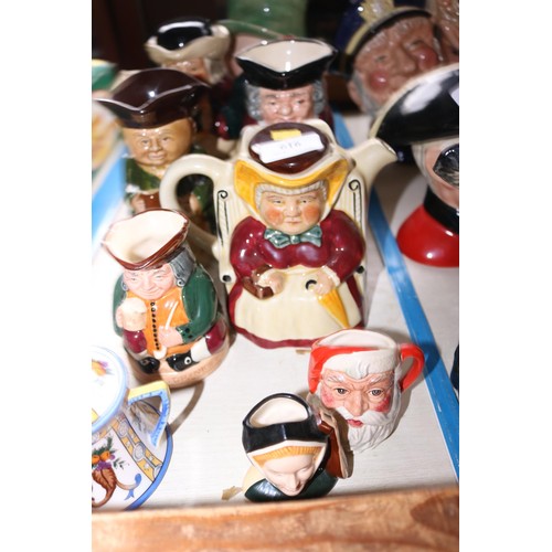 616 - Selection of Toby jugs & Beswick character jug