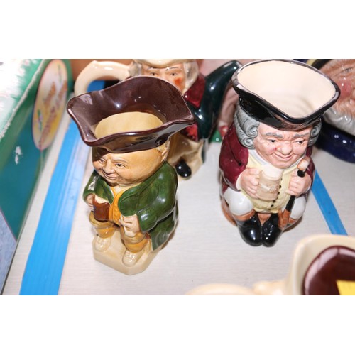 616 - Selection of Toby jugs & Beswick character jug