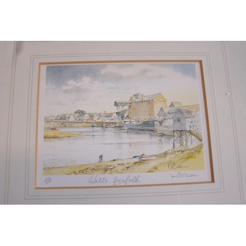 628 - 3 pictures (2 prints of Wells harbour)