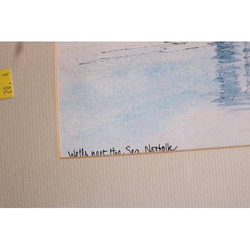 628 - 3 pictures (2 prints of Wells harbour)