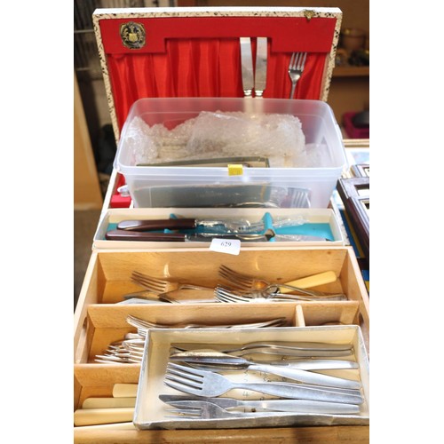 629 - Quality cutlery sets, some boxed, loose sets & canteen
