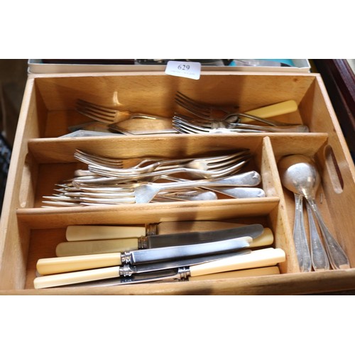629 - Quality cutlery sets, some boxed, loose sets & canteen
