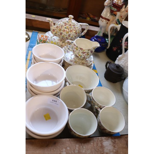 644 - Tams wear chintz part tea set (1930's) & pots