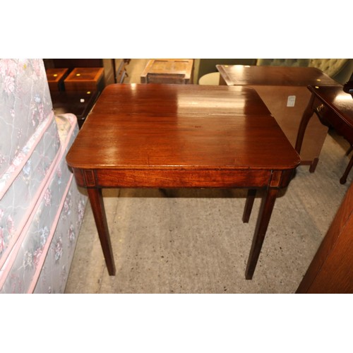 695 - Georgian inlaid fold over tea table