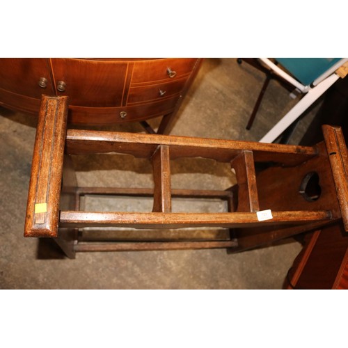 723 - Oak stick/umbrella stand with drip tray