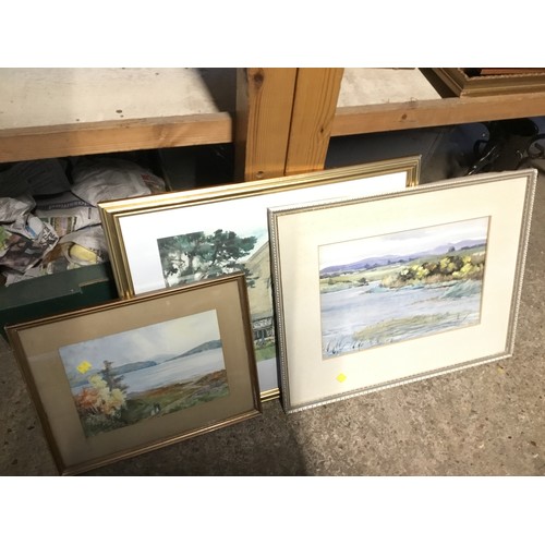 612B - 3 signed watercolours