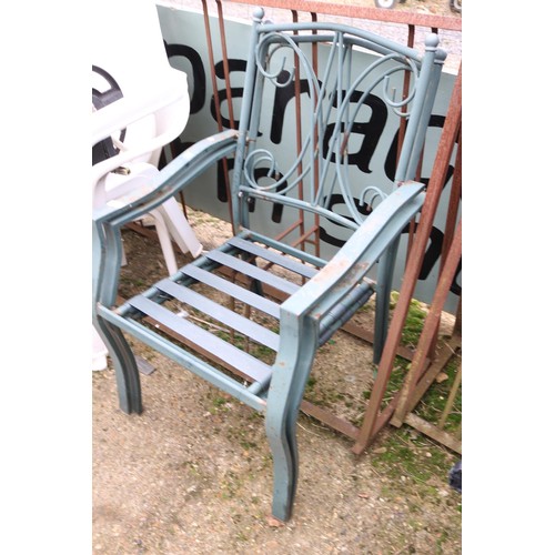 9 - pair of metal garden chairs