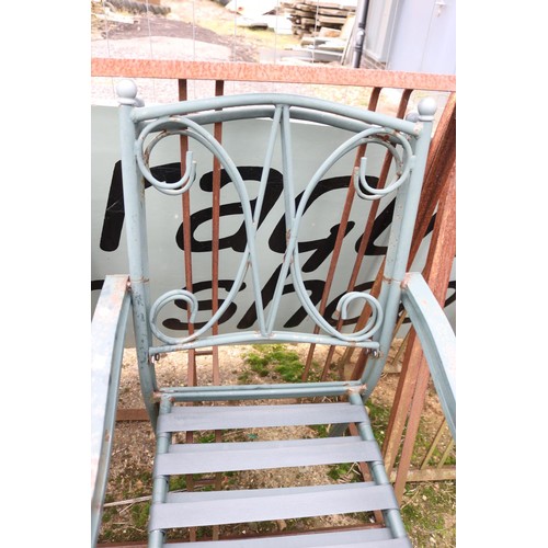 9 - pair of metal garden chairs