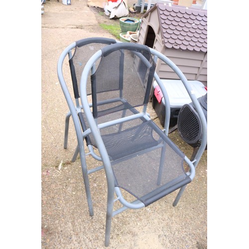 54 - Garden table with 2 chairs & 1 folding chair