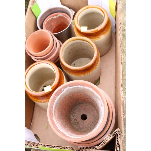 59 - Box of stone jars & clay pots