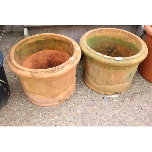 73 - Terracotta pots (large, old) x2