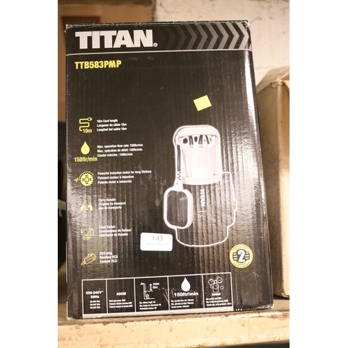 143 - Titan water pump - warranted until 12 noon Tuesday following the above sale