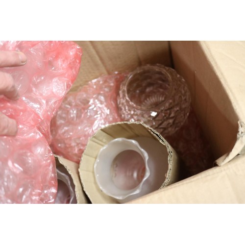 144 - Box of glass lamp shades (9)