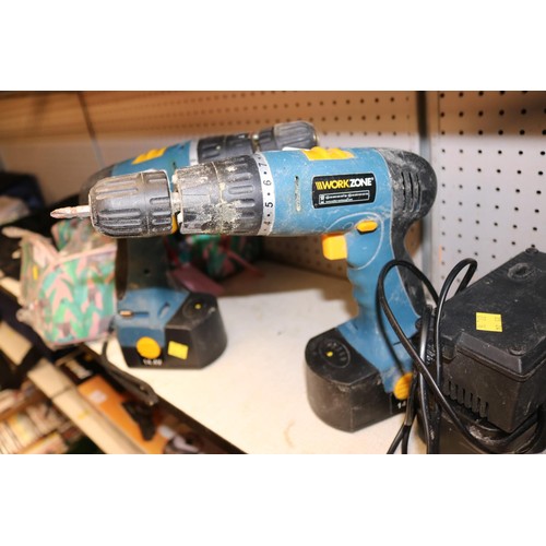 250 - 14.4v workzone drill & hammer drill - warranted until 12 noon Tuesday following the above sale