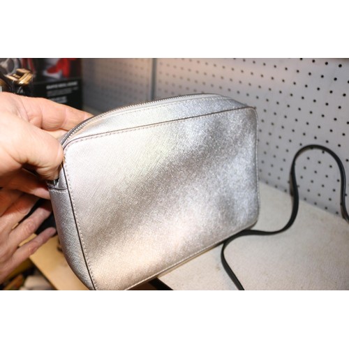 257 - Michael Kors silver crossbody handbag