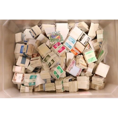 336 - Box of GB & foreign stamps, 3x tins, 3x tubs