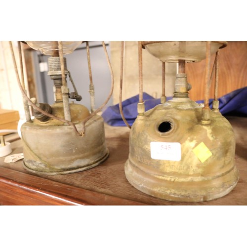 545 - 2 brass Tilley lamps