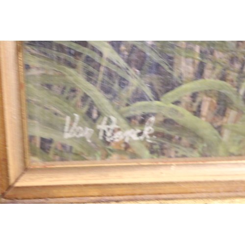 552 - Large oil painting of of Norfolk wherry in ornate gilt frame