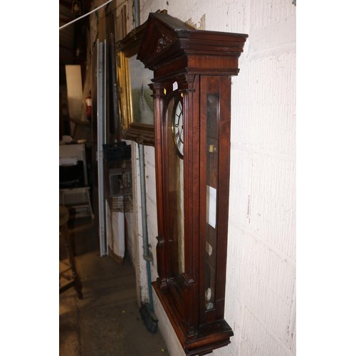 553 - Victorian wall clock, mahogany