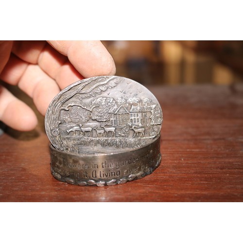 565 - Silver scenes pin box - silvered