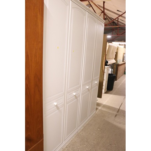 818 - Tall white 2 drawer wardrobe