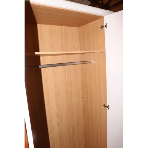 818 - Tall white 2 drawer wardrobe