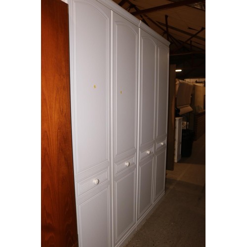 818 - Tall white 2 drawer wardrobe