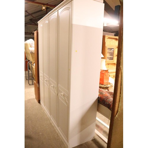 819 - Tall white 2 door wardrobe